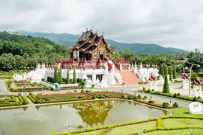 Aerial view of a temple in Thailand 