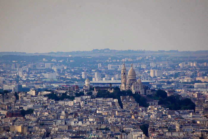 The view of Sacre Coueur sat on top of Montmartre. The view is from Montparnasse tower.