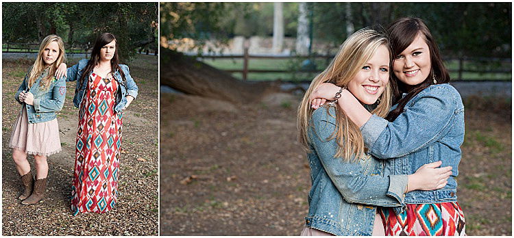 Stunning teenager portrait of two friends posing outdoors