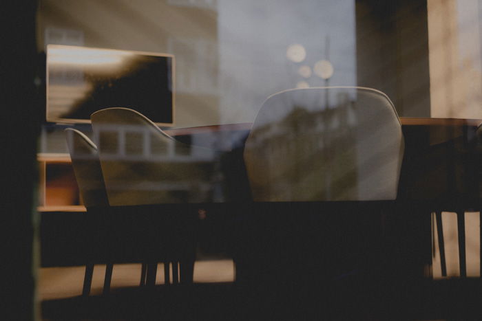 An image of an interior taken with a pinhole camera