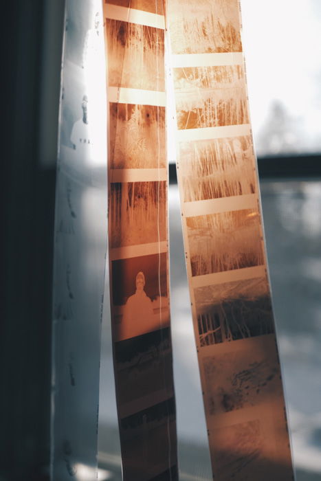 A close up of photography film negatives