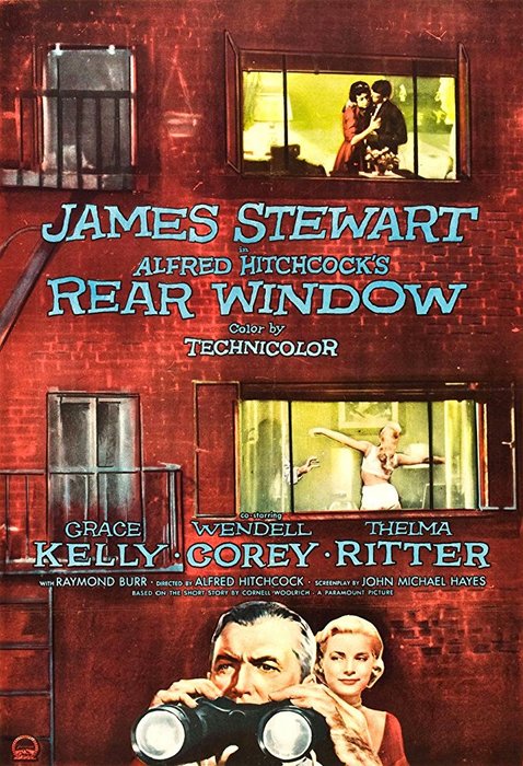 The poster for Rear Window - 1954 as example of one the best photography movies