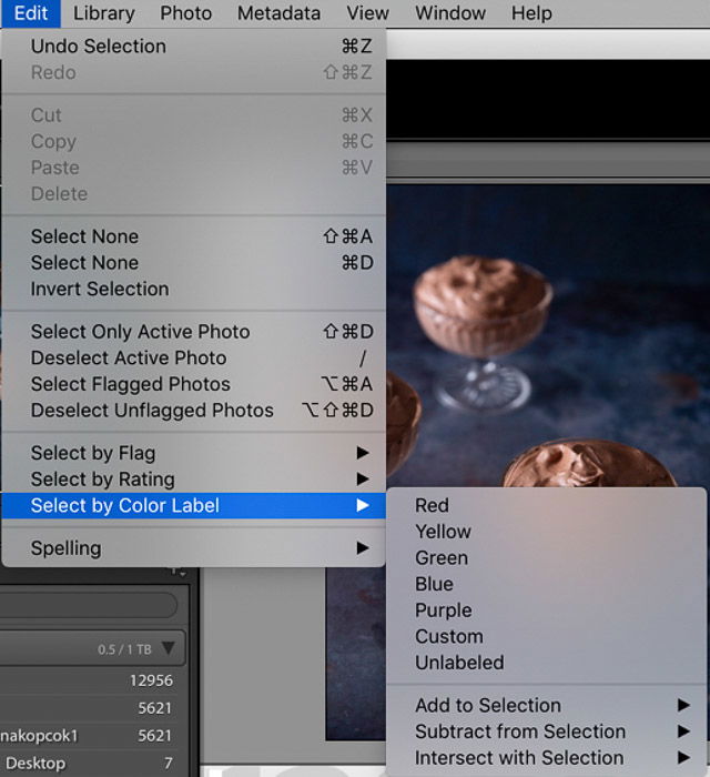 A screenshot showing how to organize photos in lightroom