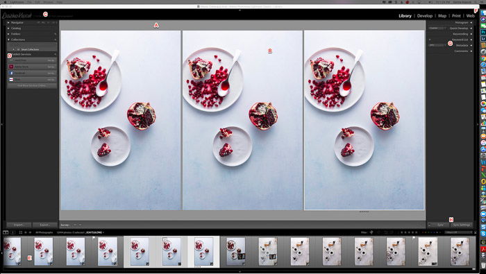 A screenshot showing how to organize photos in lightroom