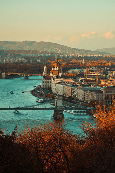 A stunning aerial cityscape of Budapest, Hungary