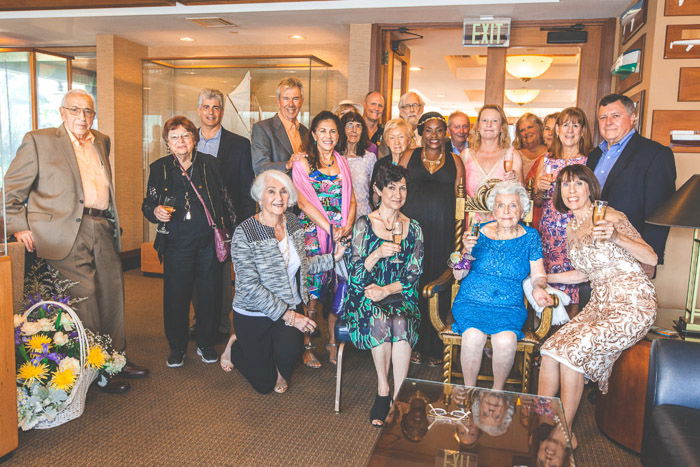 A large group shot of family members at a birthday photography