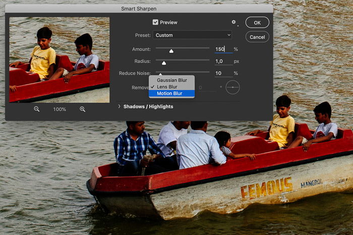 sharpen an image in photoshop