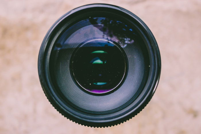 a close up of a camera lens