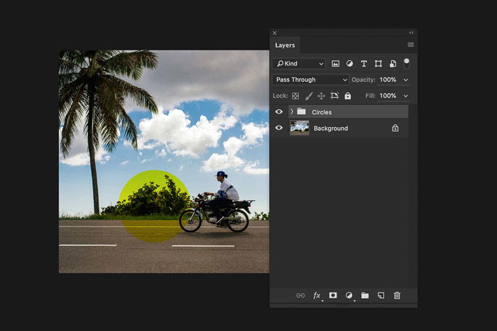 A screenshot of using the Photoshop layers panel - group layers