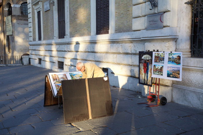 A street artist in Piazza Navona. Rome photography