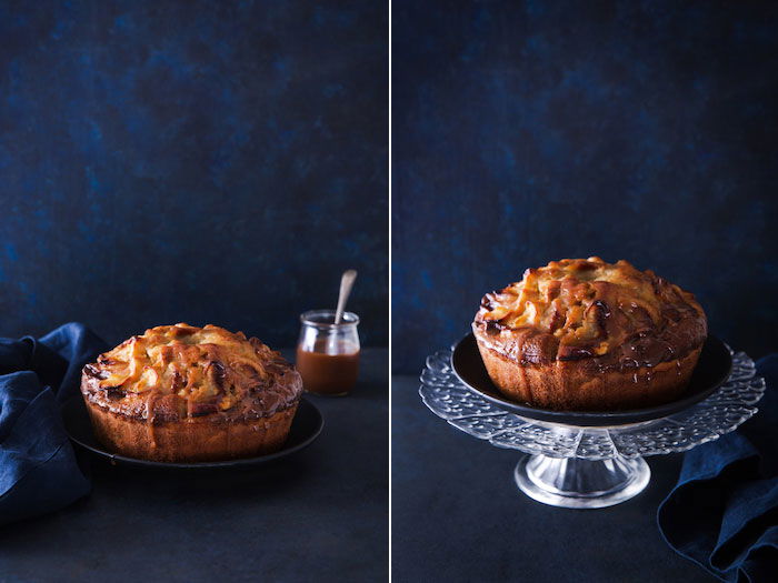 Rustic style cake photo diptych