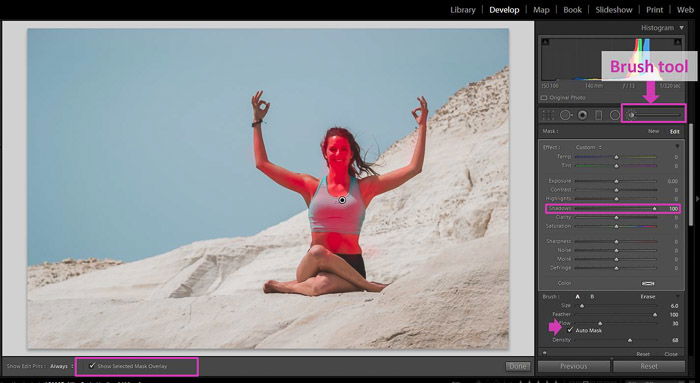 A screenshot showing how to remove Local Shadows With Lightroom Basic Tools