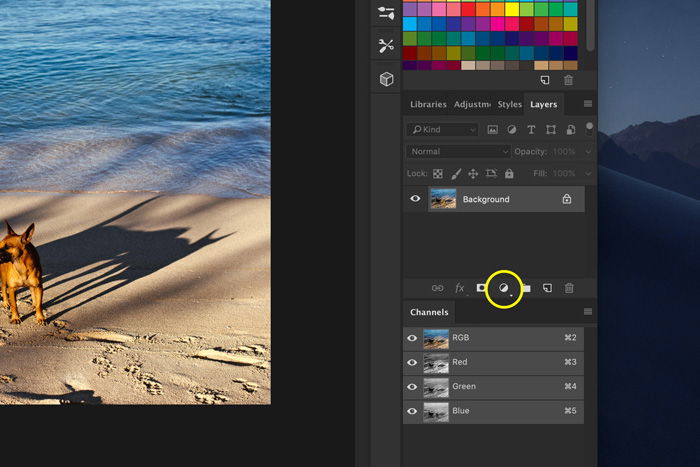 A screenshot of how to add light leaks to a photo in Photoshop