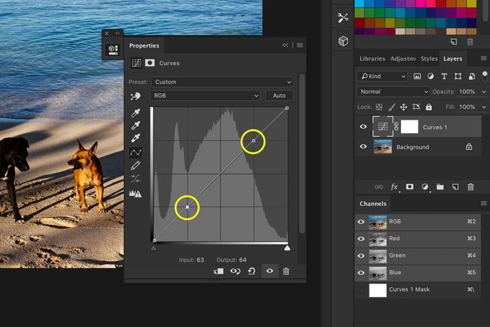 A screenshot of how to create anchor points in Photoshop 