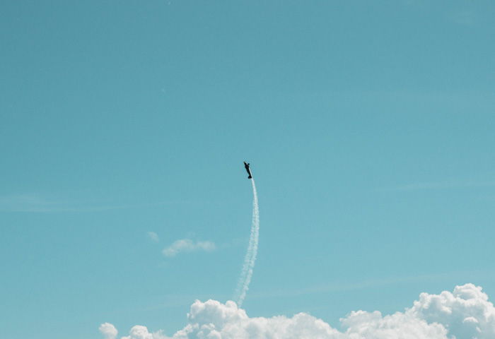 A plane performing aerial tricks 