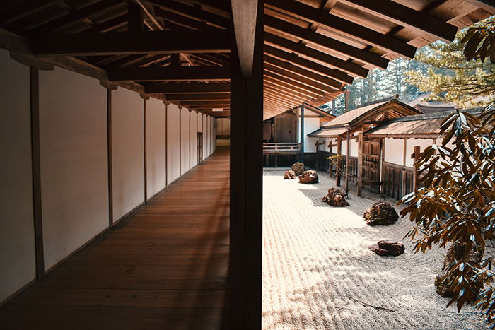 Interior view of Kōya-San Buddist community in southern Osaka