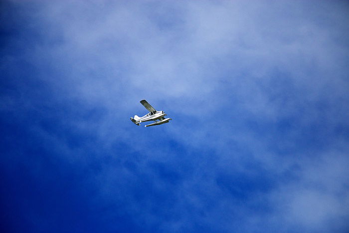 An aircraft in mid flight - abstract aerial landscape photos