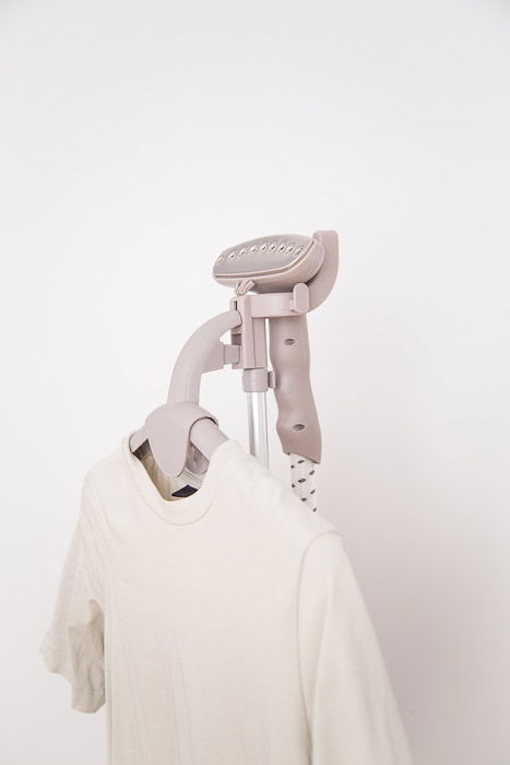 A white shirt in a heavy duty commercial steamer - how to photograph steam