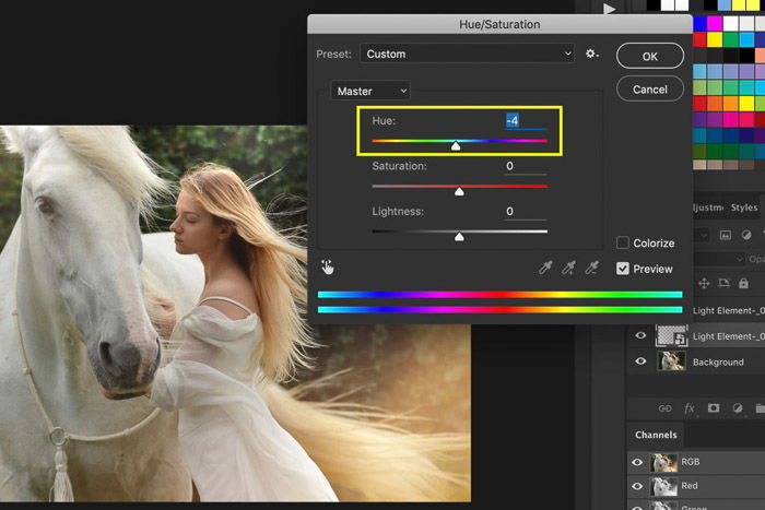 A screenshot of how to use Photoshop overlays