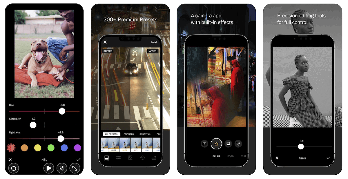 Screenshot of VSCO Photoshop app on iPhones