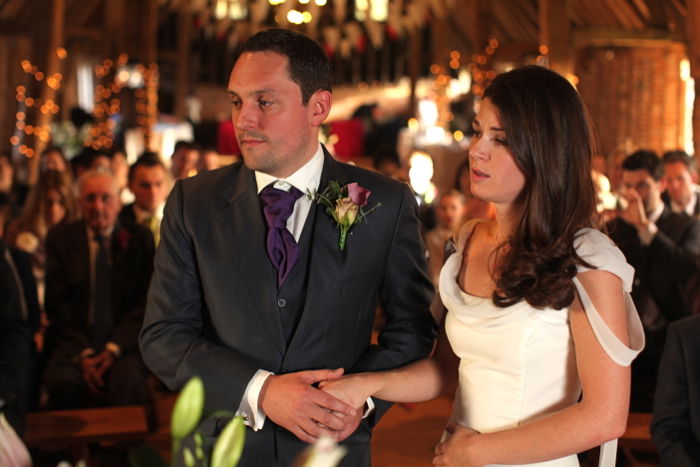 Wedding portrait of the couple on the alter - camera flash tips