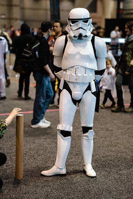 Cosplay photography of a person dressed as a storm trooper