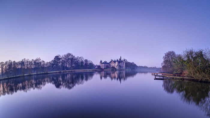 Pretty landscape scene with convex horizon using fisheye lens