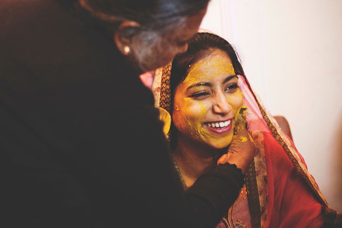 Beautiful wedding portrait of an Indian bride posing in traditional costume - Indian wedding photography