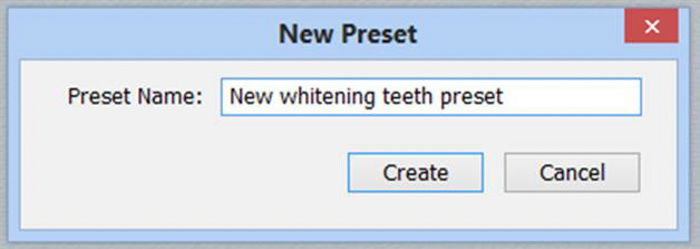 A screenshot showing how to whiten eyes and teeth in Lightroom - new preset