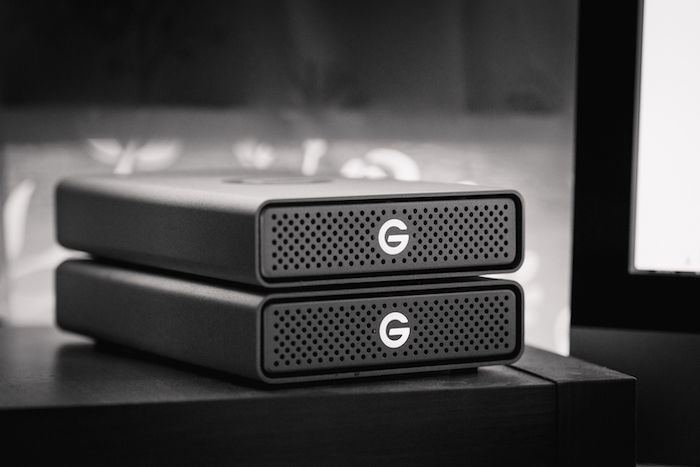 two external hardrives for a photography business