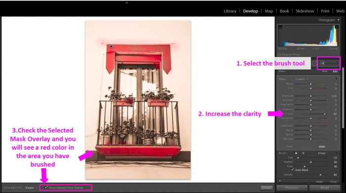 A screenshot showing how to make sepia tone images in Lightroom