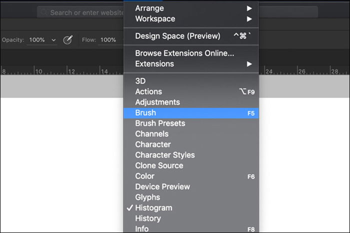 A screenshot showing how to use free Photoshop Brushes