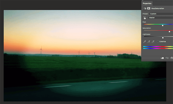 A screenshot showing how to re-create the Lomography Effect in Photoshop