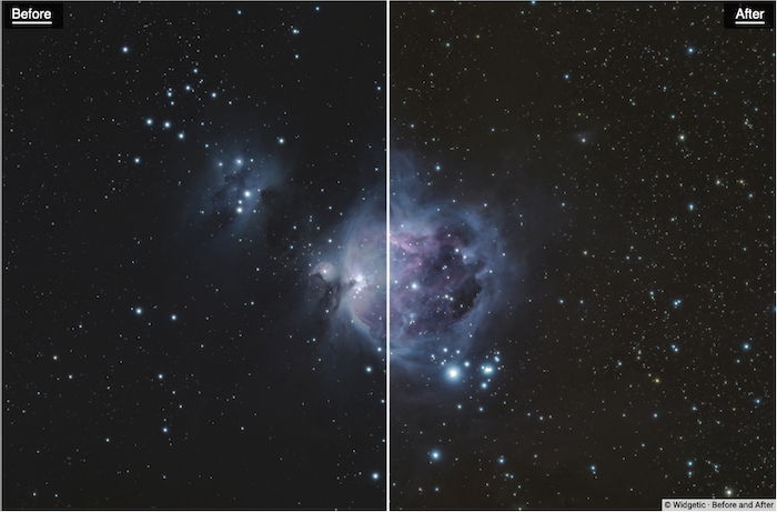 Before and after editing with Photokemi's Star Tool By Ken Mitchell - best astrophotography software