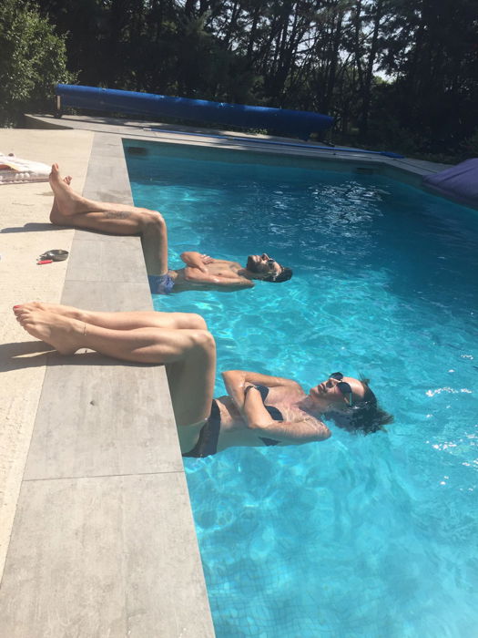 A couple in a swimming pool