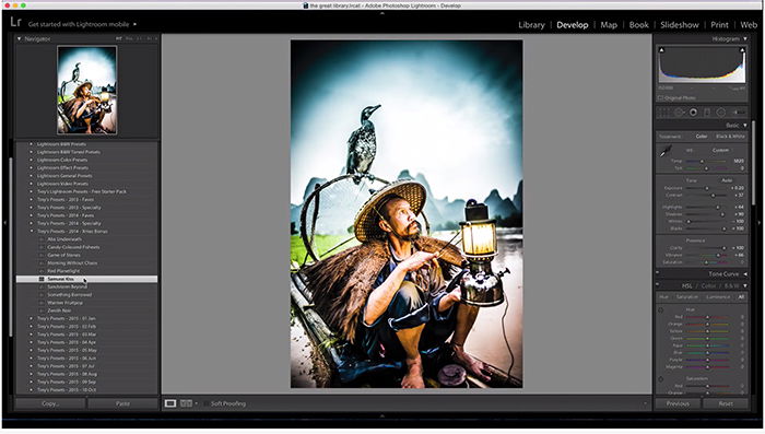 A screenshot of using trey Ratcliffs free Lightroom presets