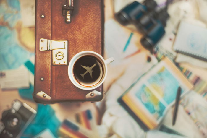 a creative still life featuring a cool reflection in a coffee cup