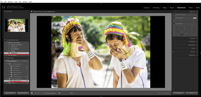 a screenshot showing how to create a Lightroom slideshow 