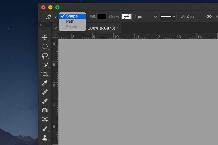 A screenshot showing how to create your own custom shape in photoshop