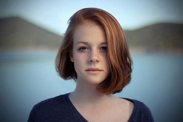 a portrait of a female model with vignetting in the corners