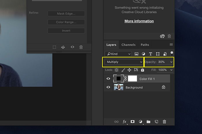 a screenshot showing how to add a vignette in Photoshop