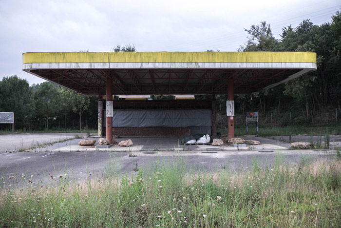 Photo of an abandoned gas station