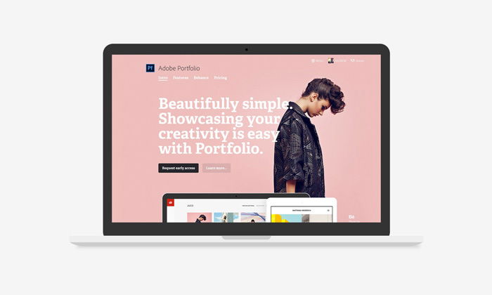 Illustrative picture of the adobe portfolio interface