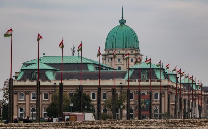 an image of Buda castle in Budapest Hungary