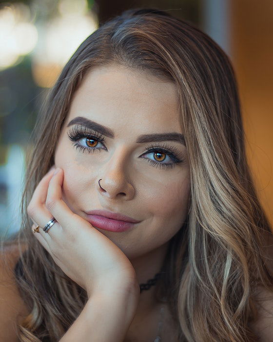 Portrait of a woman with brown eyes