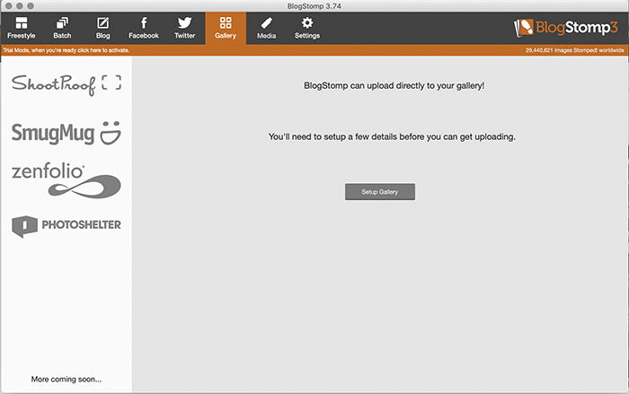 Screenshot of BlogStomp gallery tab