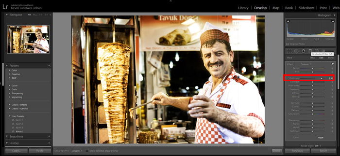 Screenshot of Adobe Lightroom sliders