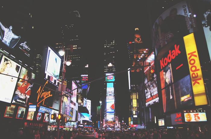 Times Square in New York City with Kodak Advertising