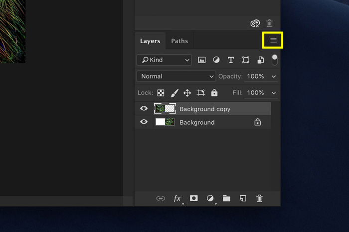 Screenshot of how to mirror an image in Photoshop