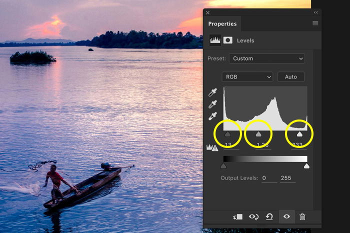 A screenshot showing how to correct Photoshop exposure 